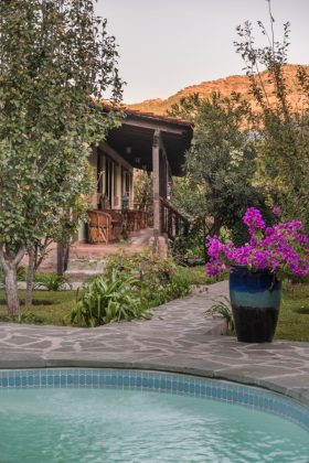 Garden and Pool Mision Cerocahui Copper Canyon